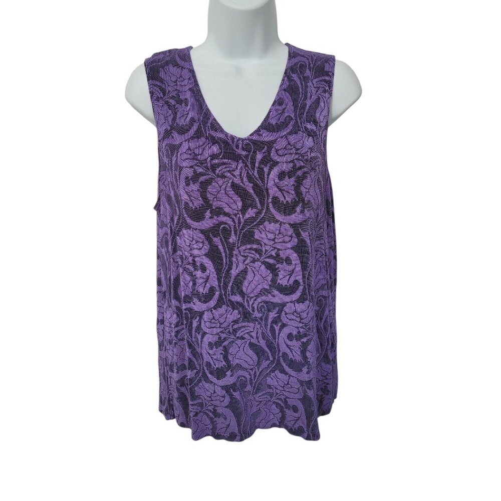 Citiknits 2 Pc Cardigan Sweater Tank Womens M Slinky Knit Open Front Purple - Picture 3 of 14